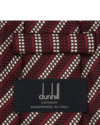 Dunhill 8cm Striped Woven Mulberry Silk Tie
