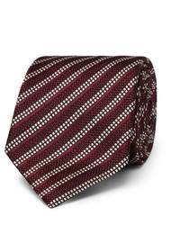 Dunhill 8cm Striped Woven Mulberry Silk Tie