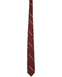 Beams Plus Red Silk Striped Wide Regital Tie