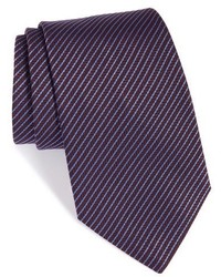 Armani Collezioni Textured Stripe Silk Cotton Tie