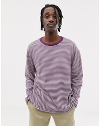 Burgundy Horizontal Striped Sweatshirt