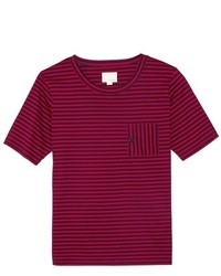 Burgundy Horizontal Striped T-shirt