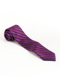 Black Brown 1826 Classic Fit Silk Diagonal Stripe Tie
