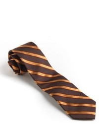 Black Brown 1826 Classic Fit Silk Striped Tie