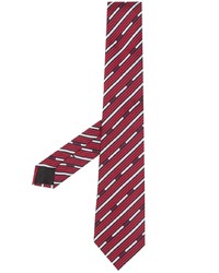 Moschino Striped Logo Tie