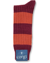 Corgi Striped Wool And Cotton Blend Socks
