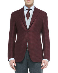 Burgundy Houndstooth Jacket