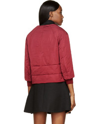 Nina Ricci Burgundy Insulated Cropped Sleeve Jacket