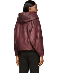 Chloé Plum Insulated Hooded Calfskin Jacket