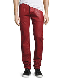 PRPS Demon Heavy Resin Coated Jeans Red