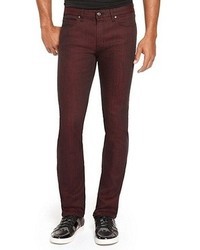 Hugo Boss Hugo 708 Slim Fit 10 Oz Cotton Blend Jeans Dark Red