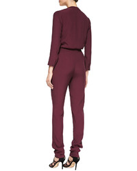 Twelfth St. By Cynthia Vincent 12th Street By Cynthia Vincent Long Sleeve Pleated Zip Front Jumpsuit