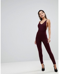 Parallel Lines Bodycon Jumpsuit With Scoop Back