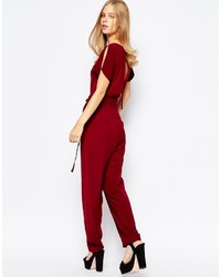 Lost Ink Wide Leg Jumpsuit With Open Back