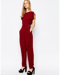 Lost Ink Wide Leg Jumpsuit With Open Back