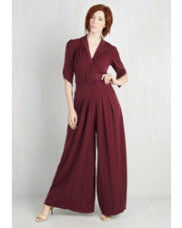 Miss Candyfloss The Embolden Age Jumpsuit In Burgundy