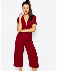 Missguided Wrap Culotte Jumpsuit With D Ring