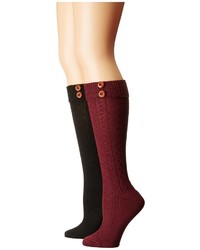 Steve Madden 2 Pack Button Cable Knee High Knee High Socks Shoes