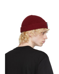 VERSACE JEANS COUTURE Red Rib Beanie