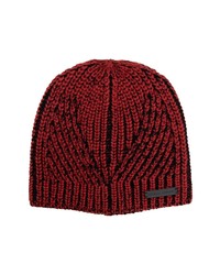 Rebecca Minkoff Two Tone Rib Beanie In Red Dahlia At Nordstrom