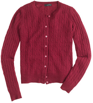 J.Crew: Cable-knit Cardigan Sweater For Women