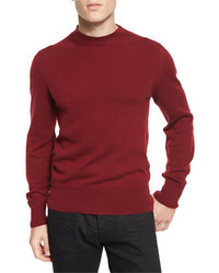 Tom Ford Classic Flat Knit Cashmere Crewneck Sweater Cherry