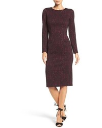 Burgundy Knit Midi Dress