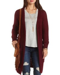 Charlotte Russe Cable Ribbed Duster Cardigan