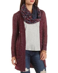 Charlotte Russe Marled Open Weave Cardigan