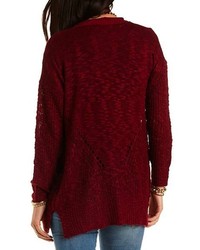 Charlotte Russe Slub Knit Open Front Cardigan Sweater