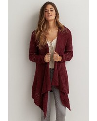 American Eagle Outfitters O Cascading Open Cardigan