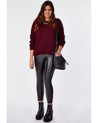 Missguided Plus Size Chunky Knit Sweater Oxblood