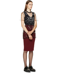 Alexander McQueen Burgundy Fitted Knit Skirt