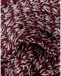 Asos Brand Scarf In Burgundy Chunky Cable