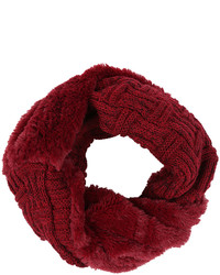 Burgundy Knit Faux Fur Reversible Infinity Scarf