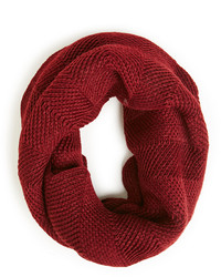 Dailylook Full Knit Scalloped Infinity Scarf In Burgundy
