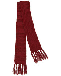 Hat Attack Textured Knit Long Scarf Raisin Burgundy