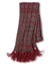 Under One Sky Cable Scarf Redgray Under One Sky