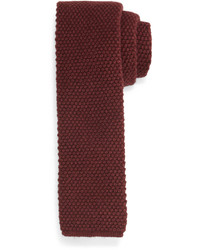 Burgundy Knit Silk Tie