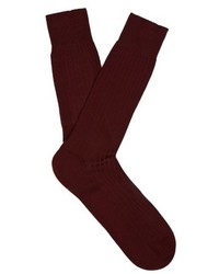 Burgundy Knit Socks