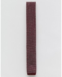 Asos Brand Wedding Knitted Tie In Oxblood