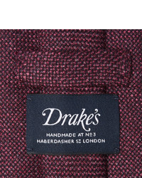 Drakes Drakes 8cm Slub Wool Silk And Linen Blend Tie