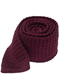 The Tie Bar Textured Solid Knit Deep Burgundy