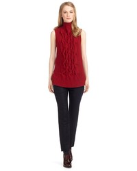 Brooks Brothers Sleeveless Cable Knit Turtleneck