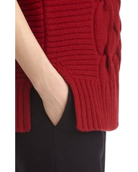 Brooks Brothers Sleeveless Cable Knit Turtleneck