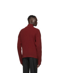 Y/Project Red Clipped Shoulder Turtleneck