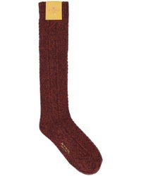 Burgundy Knit Wool Socks
