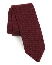 Burgundy Knit Wool Tie