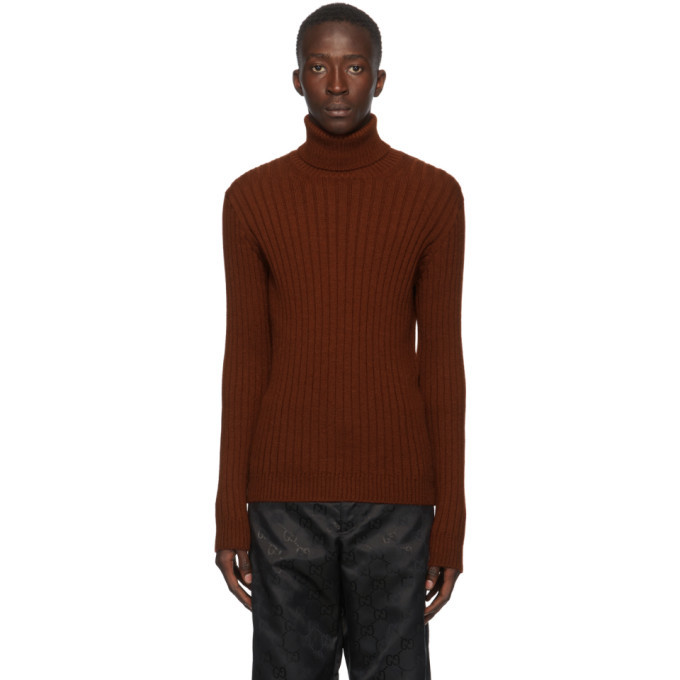 Gucci Burgundy Alpaca And Wool Turtleneck, $905 | SSENSE | Lookastic