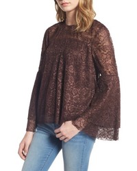 Moon River Lace Bell Sleeve Top